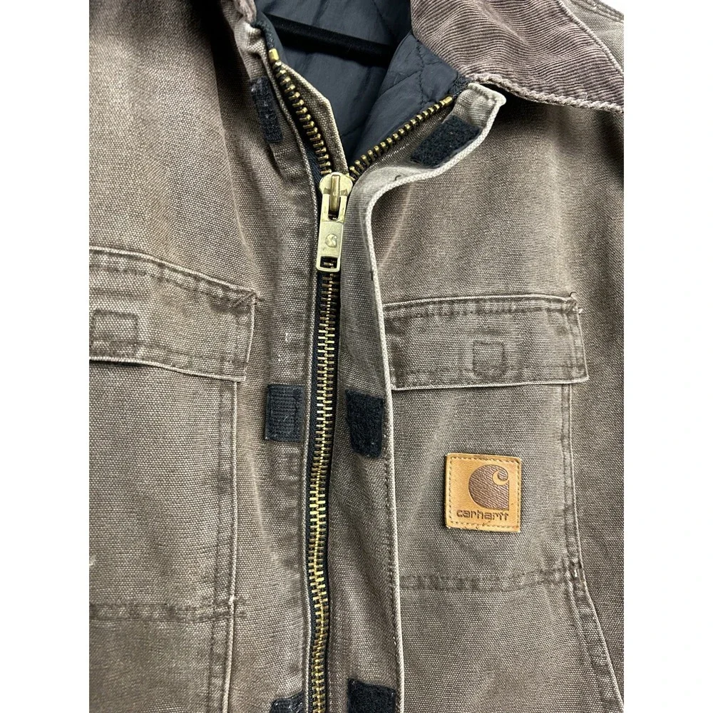 Vtg Carhartt Jacket Mens 2XL XXL Brown Duck Canvas Quilt Lined Chore Coat C26CHT - Picture 12 of 16